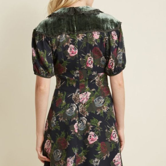 Anna Sui Floral Silk A-Line Dress - Picture 3 of 6